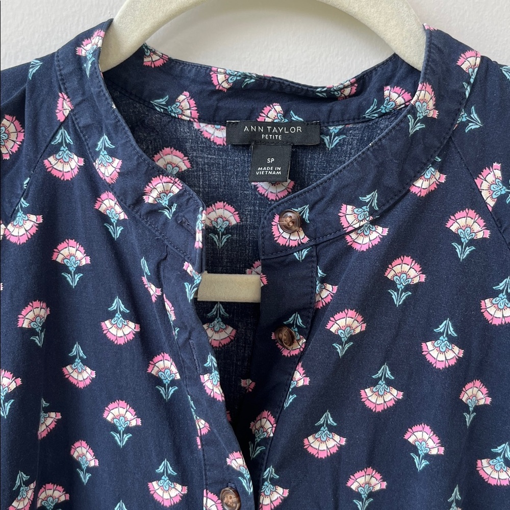 Ann Taylor Midi Puff Sleeve Shirt Dress - Picture 5 of 8